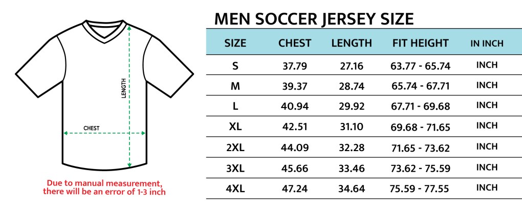 Soccer Men Jersey Size 17082023