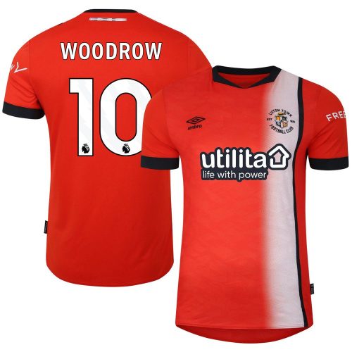 cauley woodrow 10 luton town fc 2023 24 premier league home men jersey orange