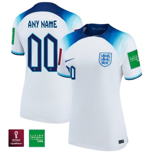 england national team fifa world cup qatar 2022 patch custom 00 home women jersey white